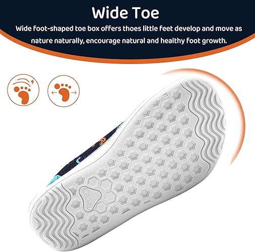 Toddler Little Kid Wide Barefoot The First Walking Shoes Girls Boys Breathable Lightweight Splay Naturally Minimalist Sneakers