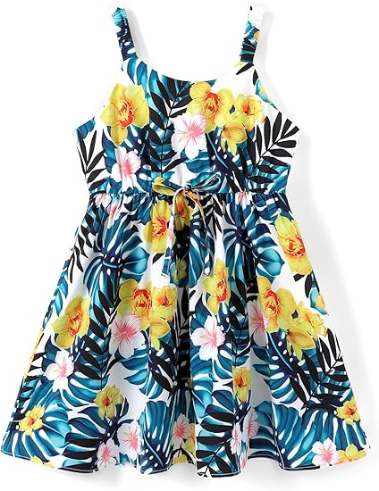 Toddler Kids Girls Summer Dress Sling Dress Floral Casual Dress Sleeveless Hawaiian Sundress