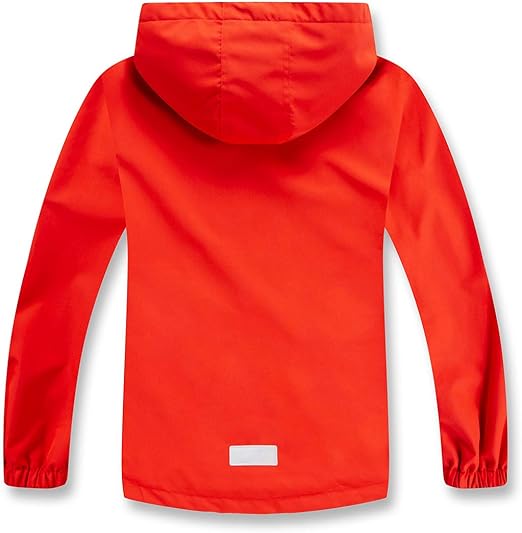 YoungSoul Boys Girls Waterproof Jackets Kids Lightweight Fleece Lined Raincoat with Detachable Hood