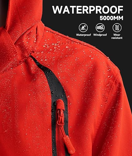 YoungSoul Boys Girls Waterproof Jackets Kids Lightweight Fleece Lined Raincoat with Detachable Hood